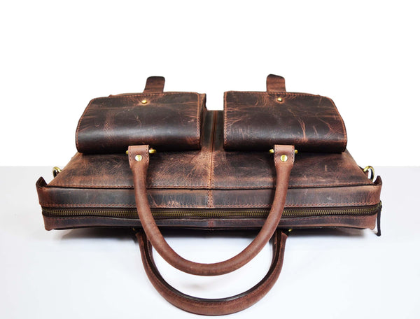 Berkeley Leather Portfolio Bag - Walnut Brown - Gifts for You 'n Me