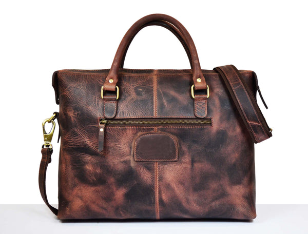 Berkeley Leather Portfolio Bag - Walnut Brown - Gifts for You 'n Me