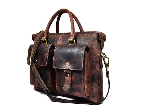 Berkeley Leather Portfolio Bag - Walnut Brown - Gifts for You 'n Me