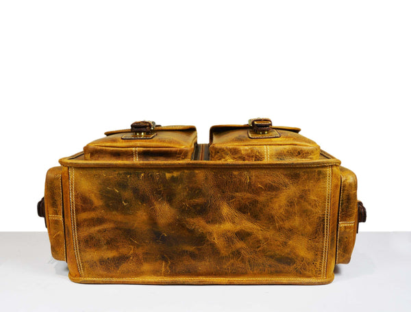 Antioch Leather Portfolio Bag - Caramel Brown - Gifts for You 'n Me