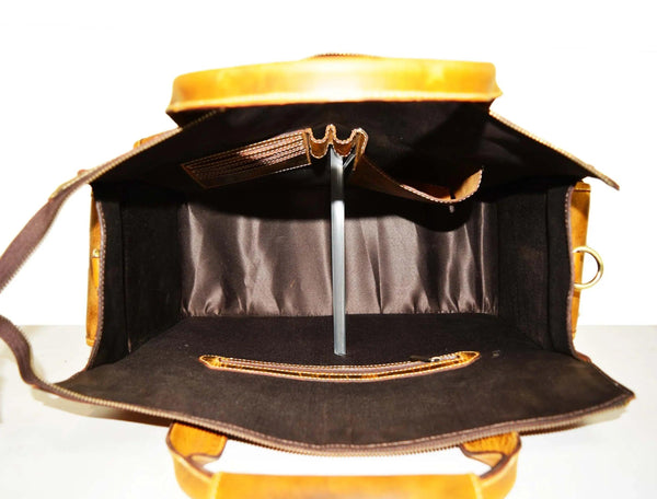 Antioch Leather Portfolio Bag - Caramel Brown - Gifts for You 'n Me