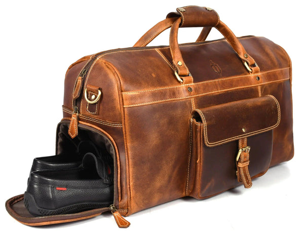 Souris Leather Travel Bag - Caramel Brown - Gifts for You 'n Me