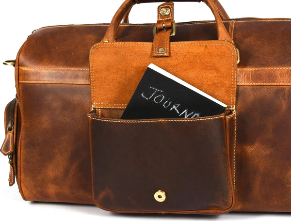 Souris Leather Travel Bag - Caramel Brown - Gifts for You 'n Me