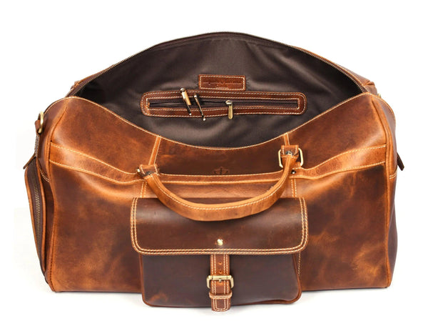 Souris Leather Travel Bag - Caramel Brown - Gifts for You 'n Me