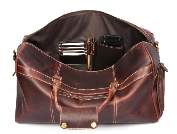 Dorval Leather Travel Bag - Walnut Brown - Gifts for You 'n Me