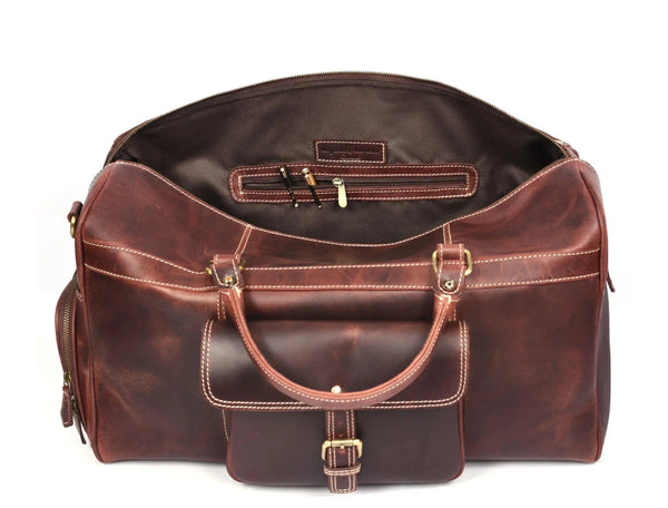 Dorval Leather Travel Bag - Walnut Brown - Gifts for You 'n Me