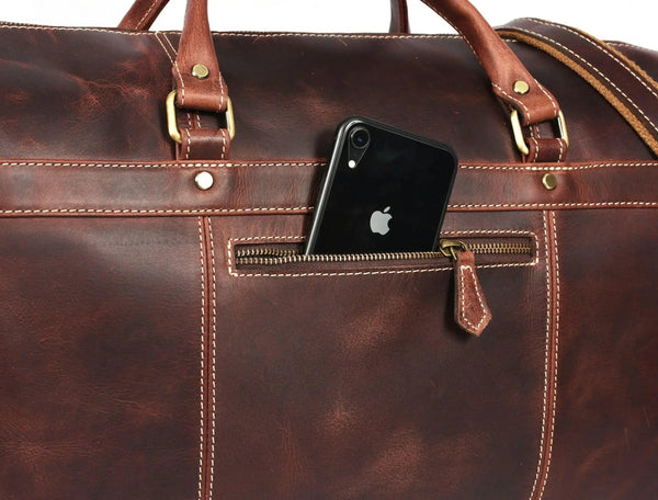Dorval Leather Travel Bag - Walnut Brown - Gifts for You 'n Me
