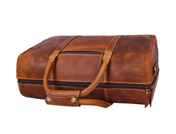 Walton Leather Travel Bag - Caramel Brown - Gifts for You 'n Me