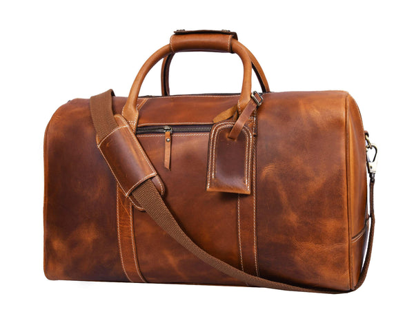Walton Leather Travel Bag - Caramel Brown - Gifts for You 'n Me