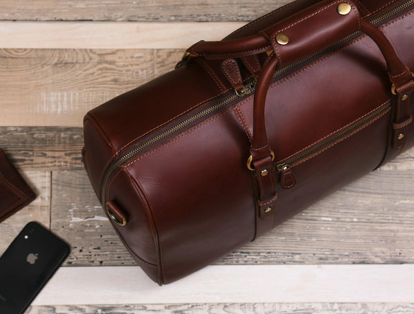 Leather Travel Duffle Bag - Gifts for You 'n Me