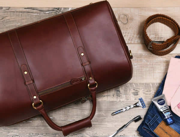 Leather Travel Duffle Bag - Gifts for You 'n Me