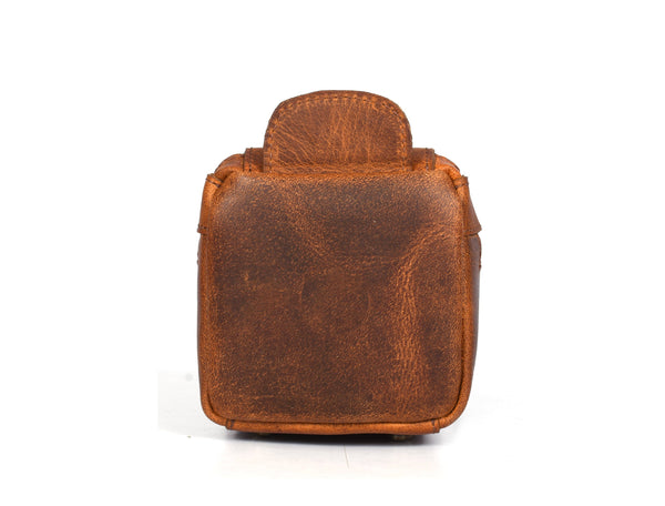 Winston Leather Toiletry Bag -  Caramel Brown
