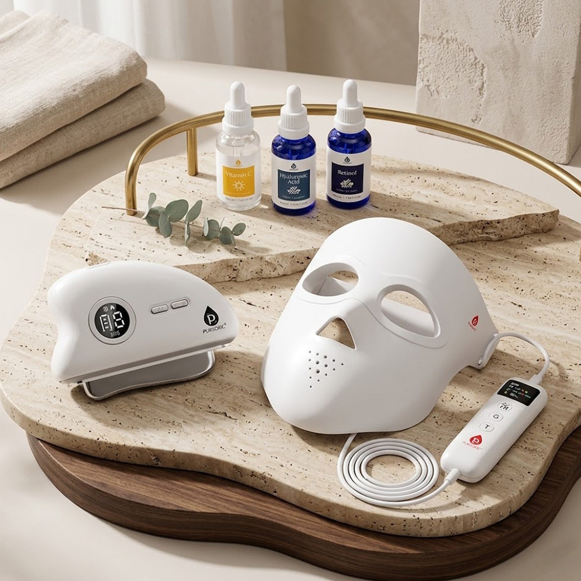 Ultimate Skincare System: 3D LED Face Mask, 7-in-1 Facial Device & Serum Trio