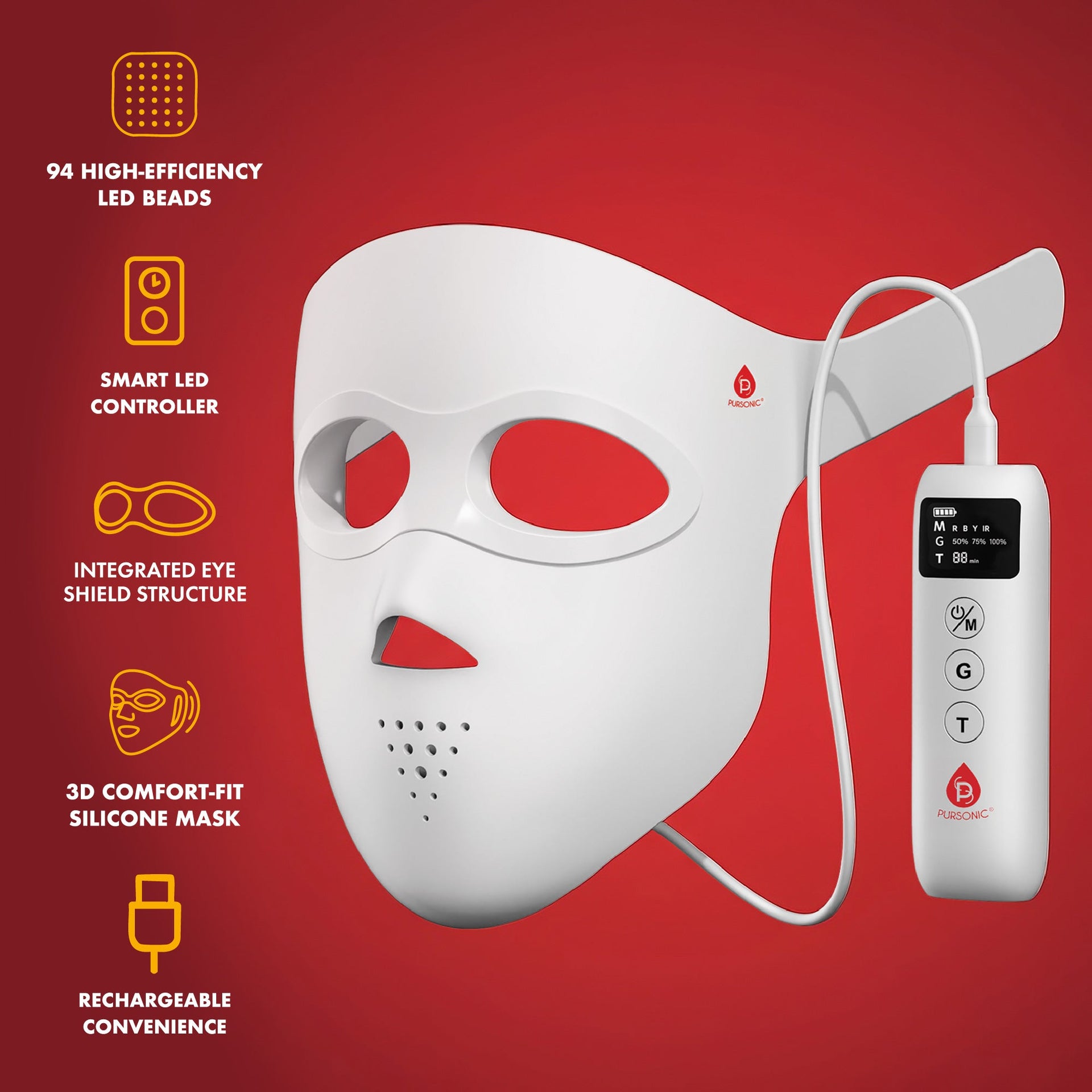 Glow & Lift Set: 3D LED Therapy Mask & 7-in-1 Face & Neck Beauty Device