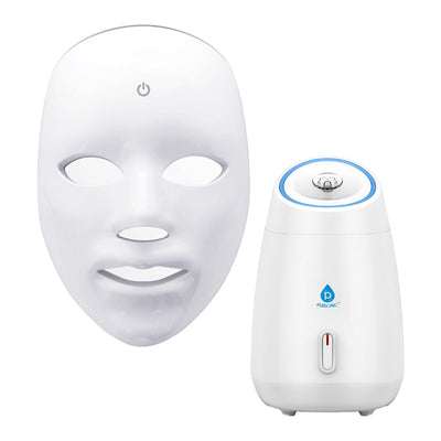 7-Color LED Face Mask & Facial Steamer Skincare Bundle