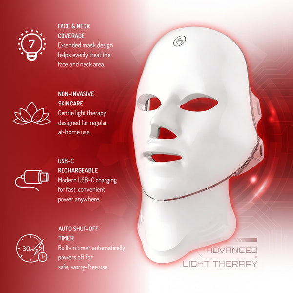 7-in-1 Led Light Therapy Mask for Face & Neck
