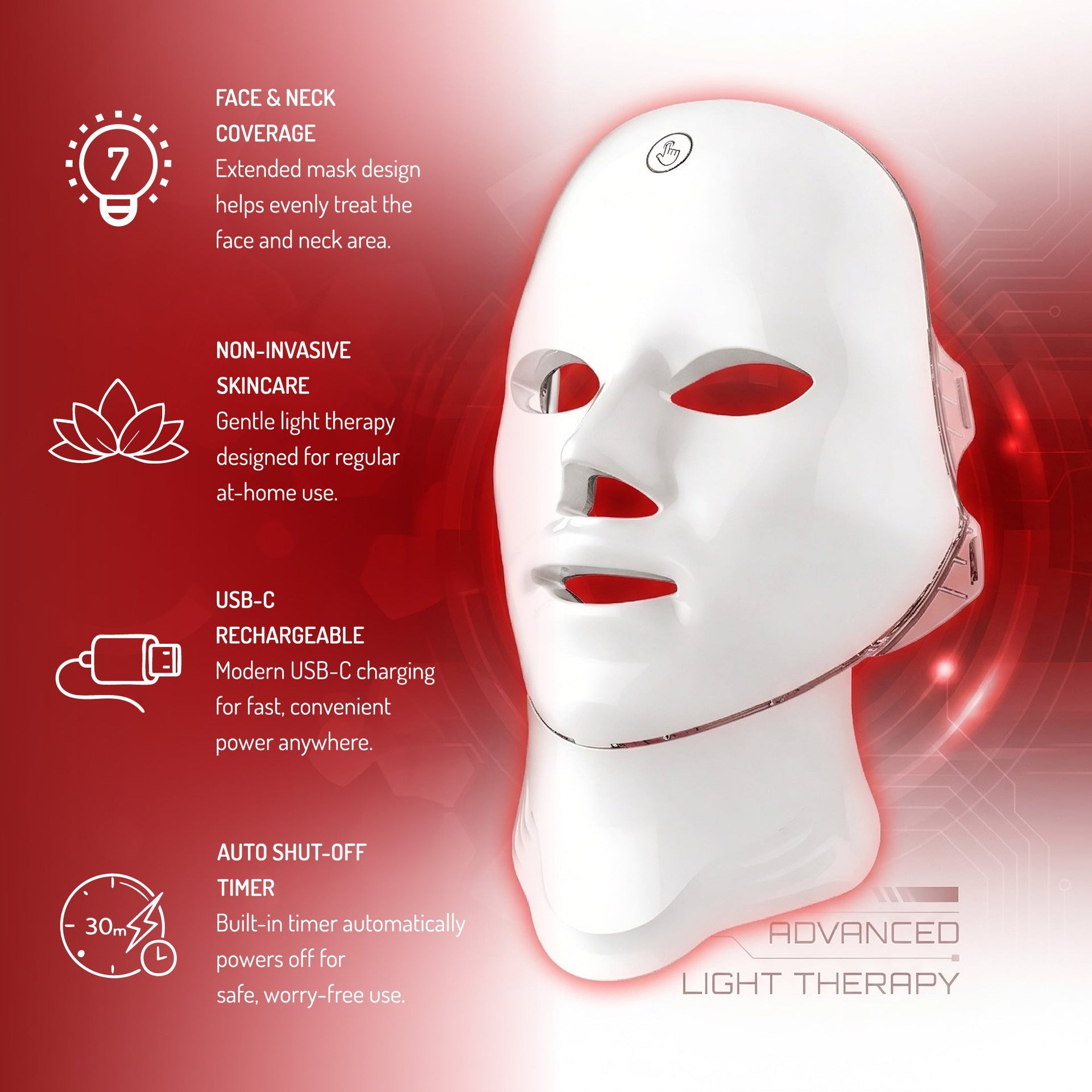 7-in-1 LED Mask, Anti-Aging Serums & 7-Day Hyaluronic Acid