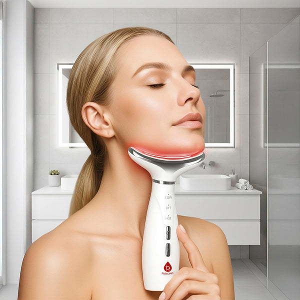 7-in-1 LED Therapy Device for Face & Neck + 3-in-1 Facial Cleansing System