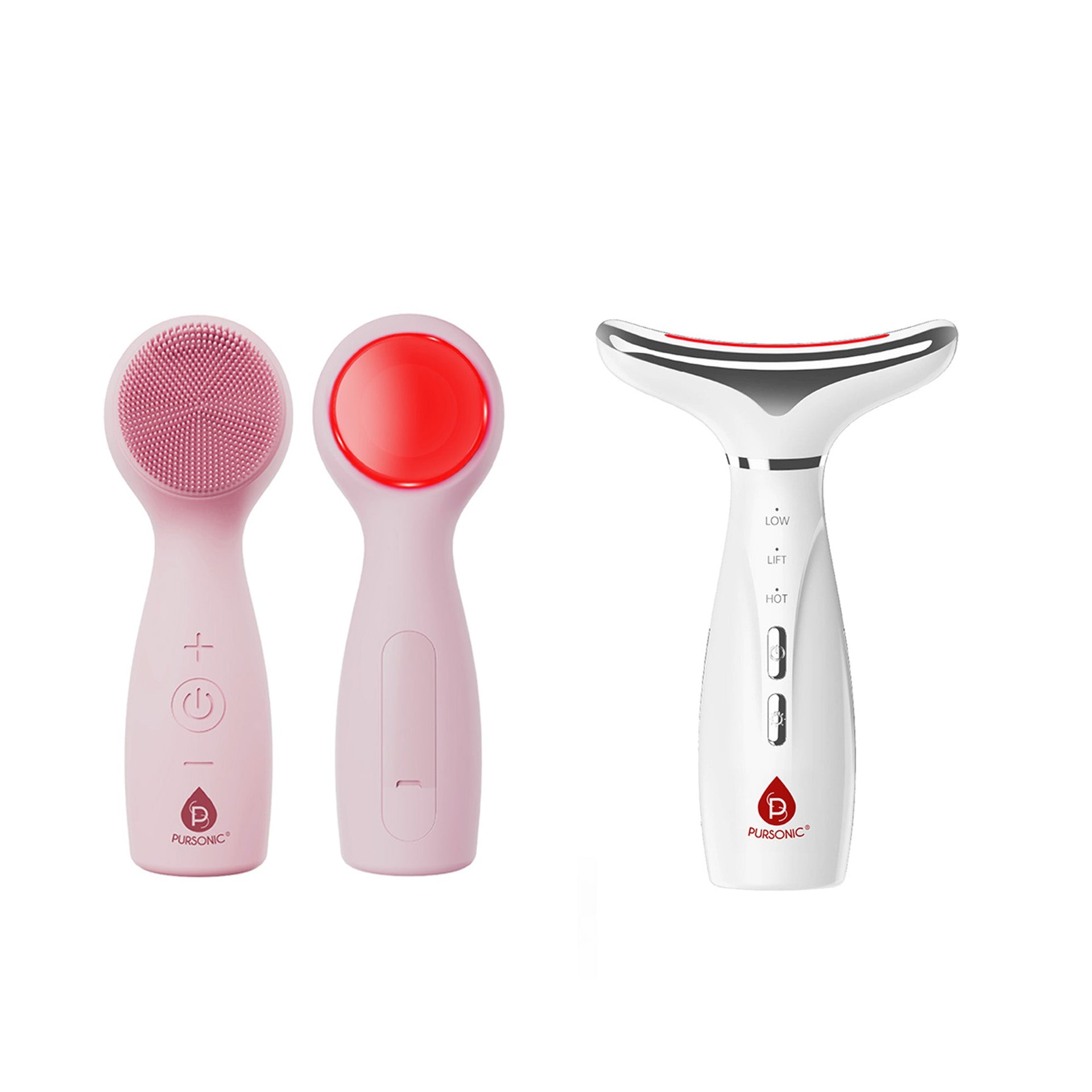 7-in-1 LED Therapy Device for Face & Neck + 3-in-1 Facial Cleansing System