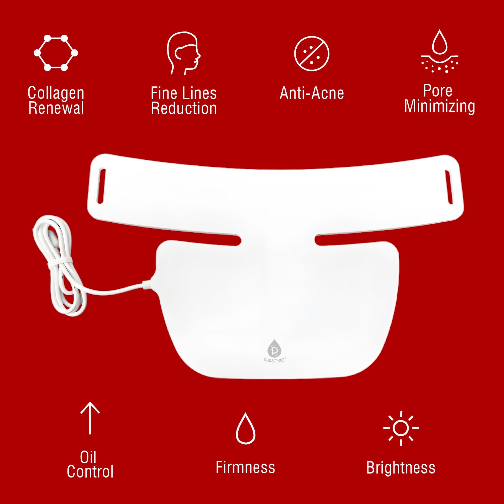 Pursonic Total LED Light Therapy System: Eye Mask, Multi-Function Device & Neck Plate