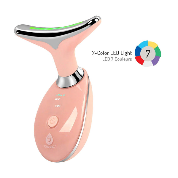 Pursonic 7-in-1 LED Light Therapy Beauty Device - Red Light Therapy Face & Neck Sculpting Wand Pursonic