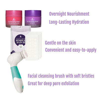 Ultimate Skincare Bundle: Lip Care, Acne Solution, and Advanced Cleansing