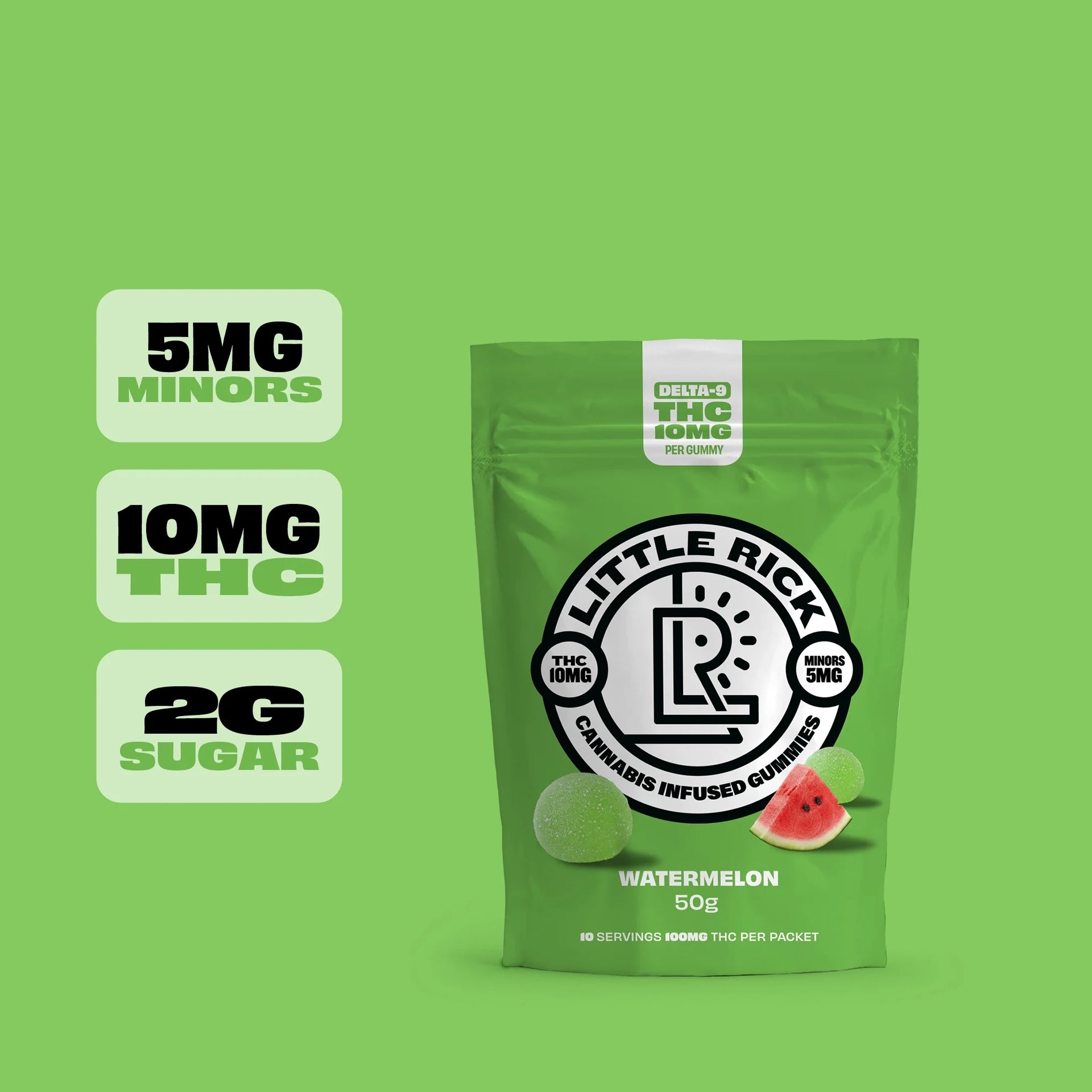 Watermelon - Rapid Onset 10mg Delta-9 THC Gummies