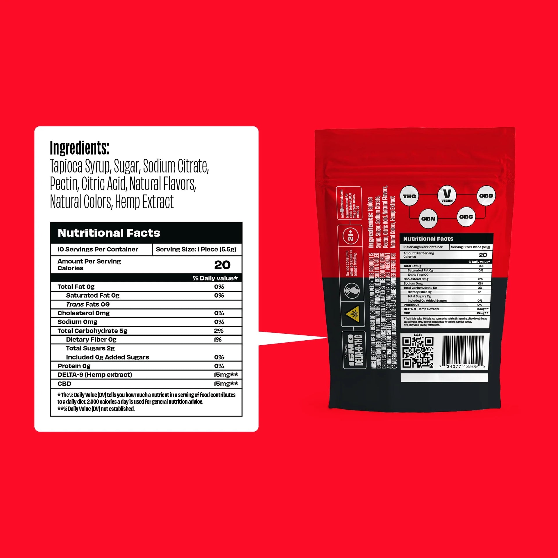 Strawberry - Rapid Onset 15mg Delta-9 THC Gummies