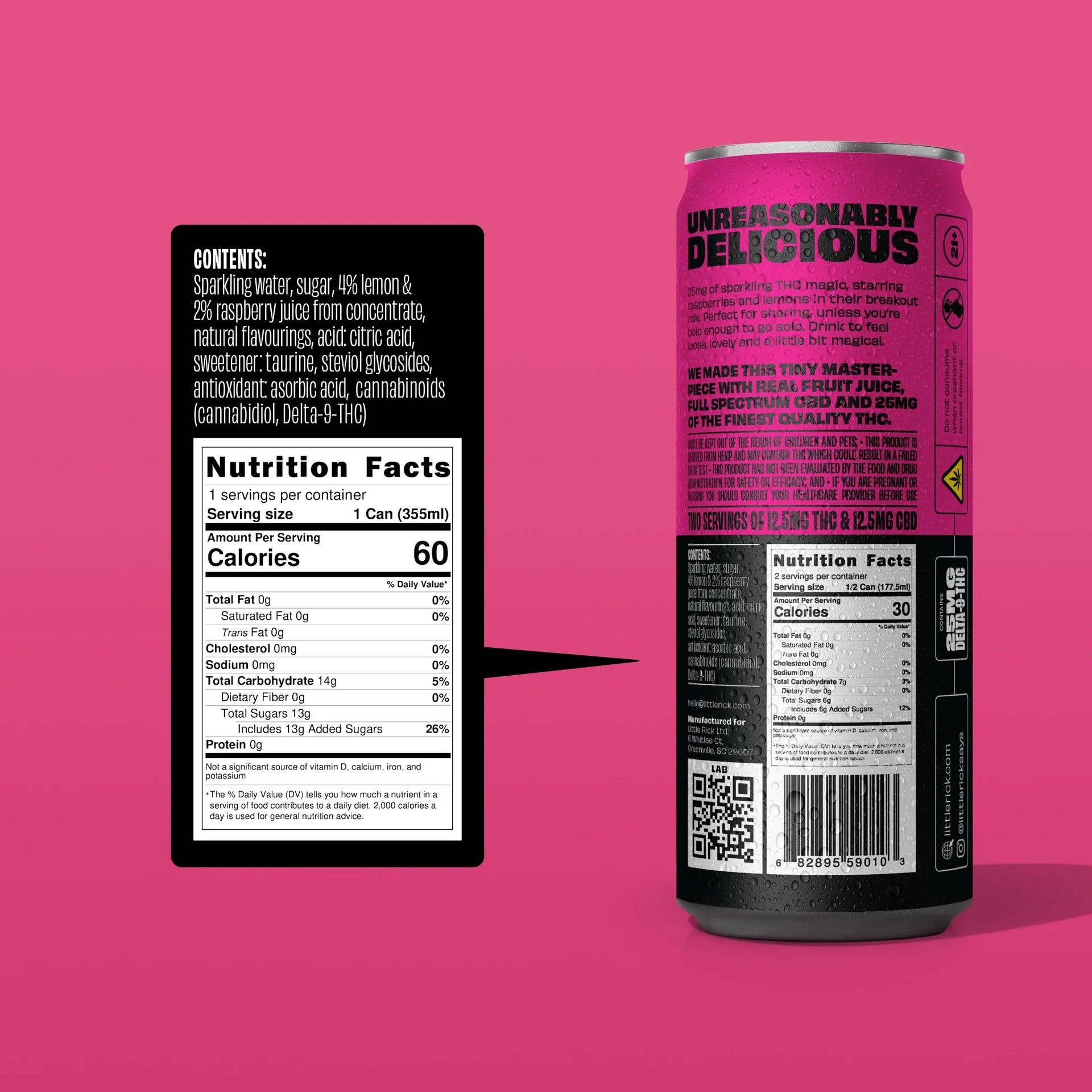 Raspberry Lemonade - 25mg THC Drink