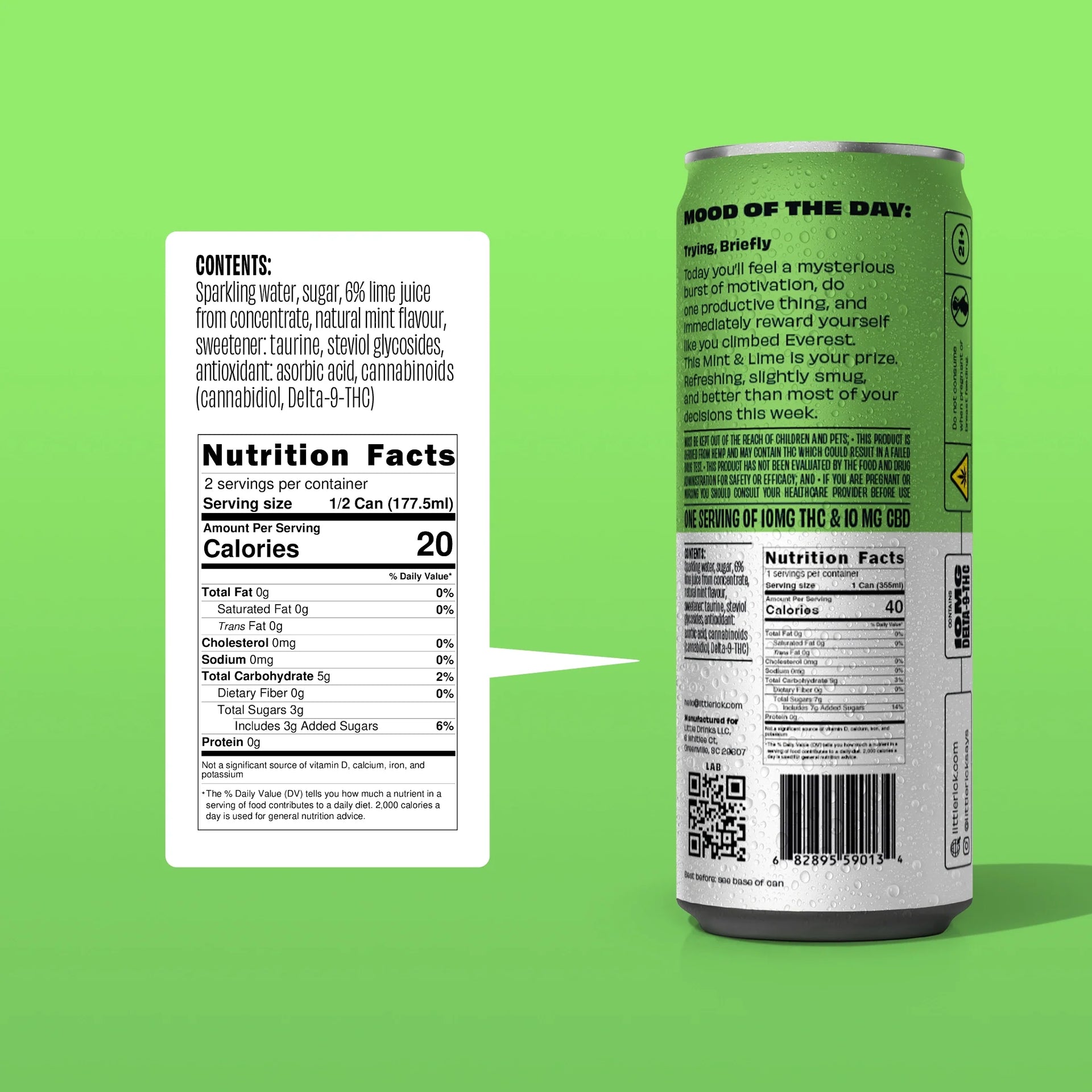 Mint & Lime - 10mg THC Drink