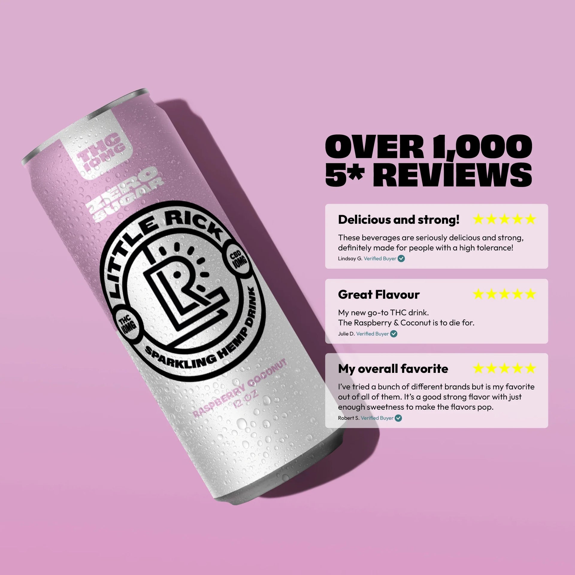 Raspberry Coconut - 10mg THC Drink