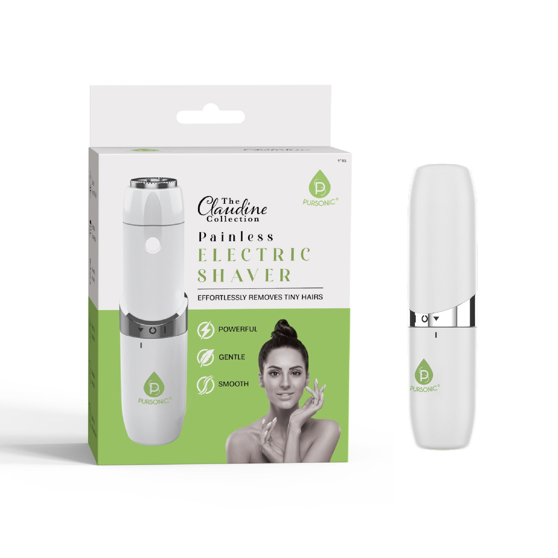 Precision Beauty Duo: Painless Electric Shaver - The Claudine Collection & Pursonic Facial Trimmer & Eyebrow Styling Kit