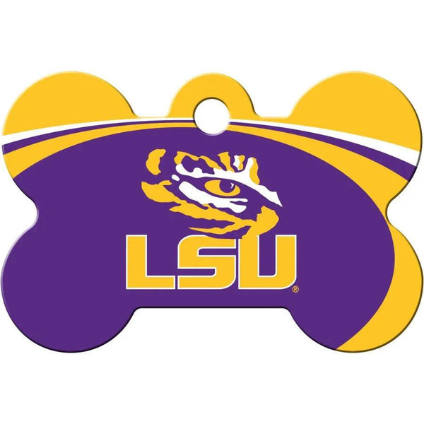 Louisiana State University Tigers NCAA Pet ID Tag - Large Bone - Gifts for You 'n Me