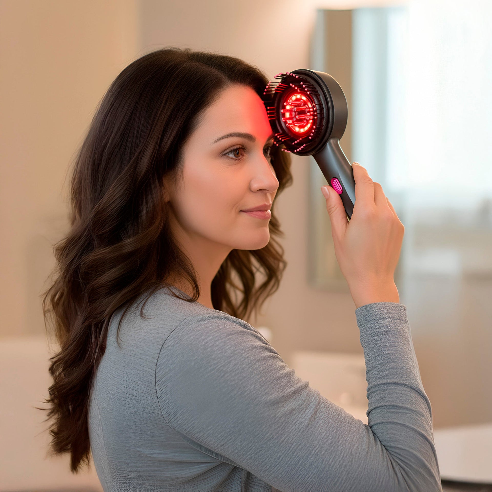 Hair Wellness Duo: Hot Air Blower Brush & Pursonic 3-in-1 LED Therapy Scalp Brush