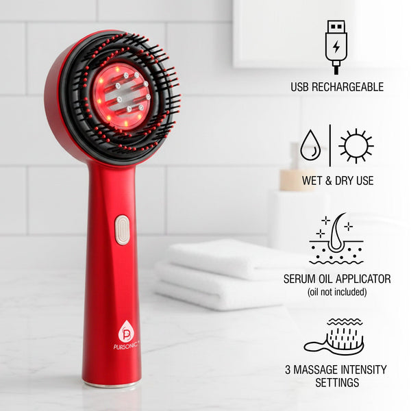 3-in-1 LED Therapy Scalp & Hair Treatment Brush – Stimulate Growth, Boost Volume, Enhance Scalp Health