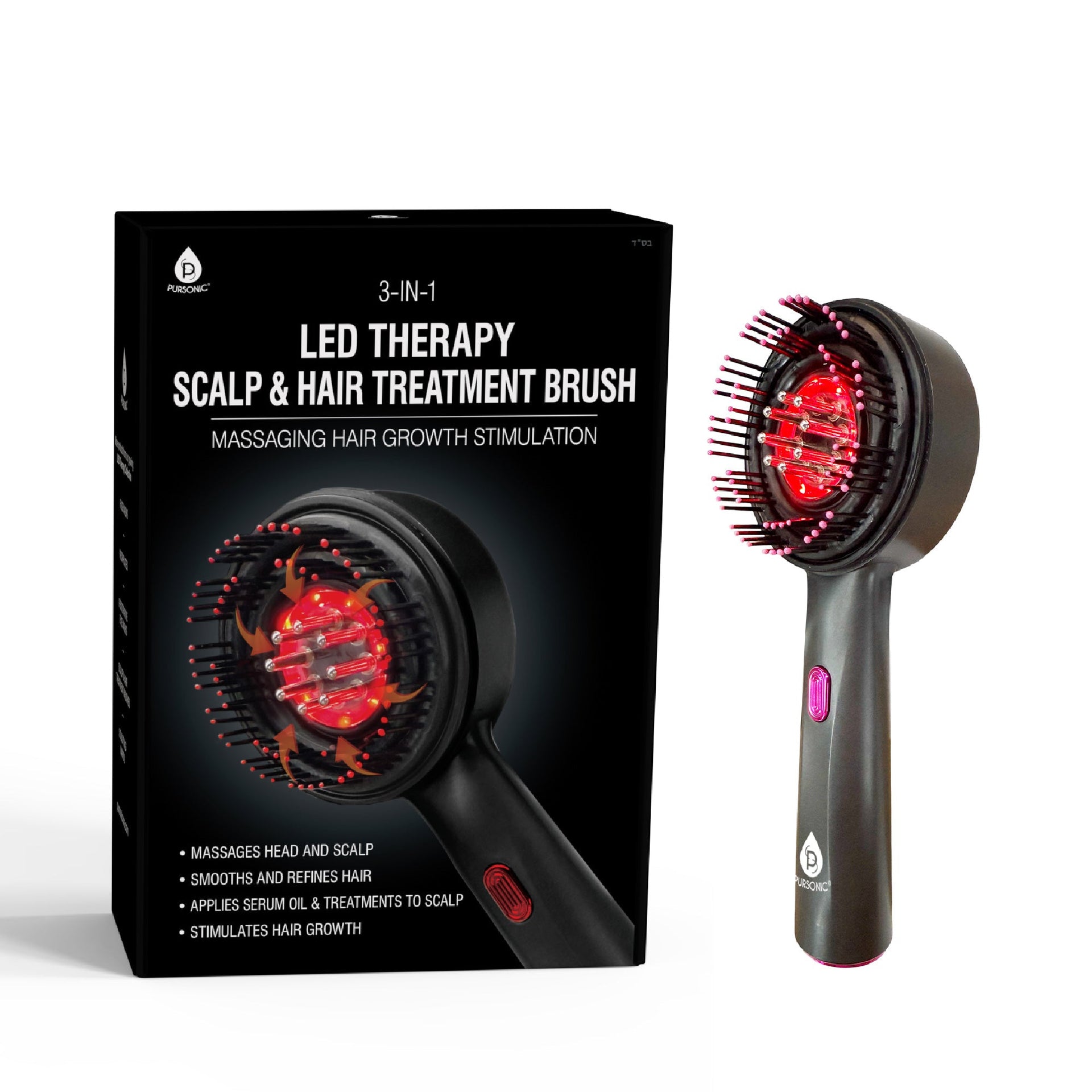 The Ultimate Hair & Skin Restoration Bundle: LED Therapy Brush, Castor Oil, Sweet Almond Oil, & Fractionated Coconut Oil