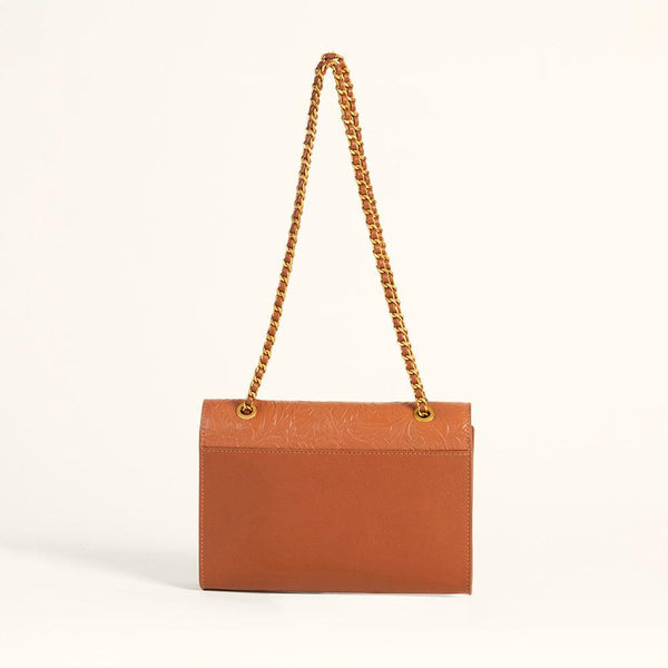 Loyal West Savi Small Embossed & Grained Leather Bag - Amber Glow