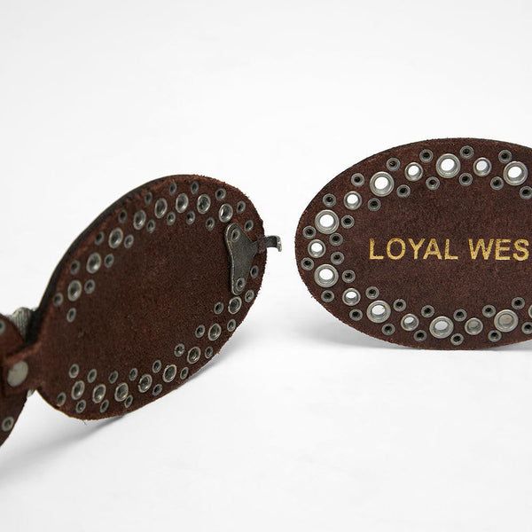 Loyal West Alta Buena Leather Belt In Calfskin-DARK BROWN
