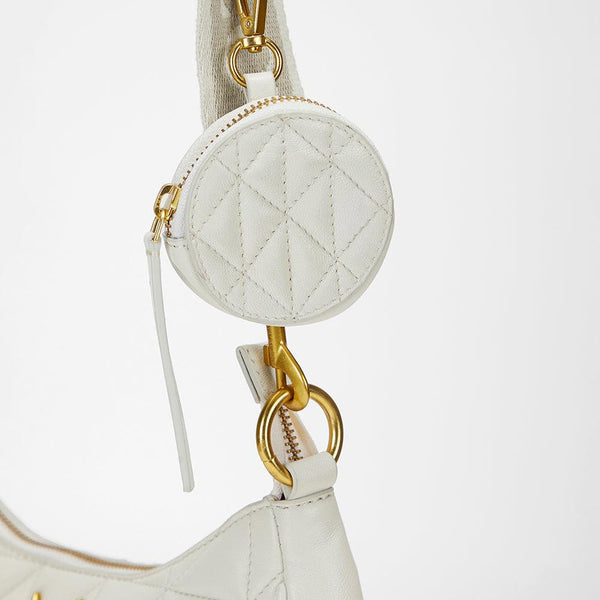 Loyal West JOE QUILTED NAPPA LEATHER BAG-WHITE