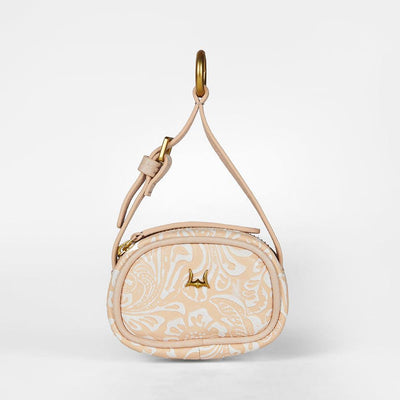 Loyal West SOPHIA MICRO BAG CHARM IN HAND FINISHED EMBOSSED LEATHER - WHITE