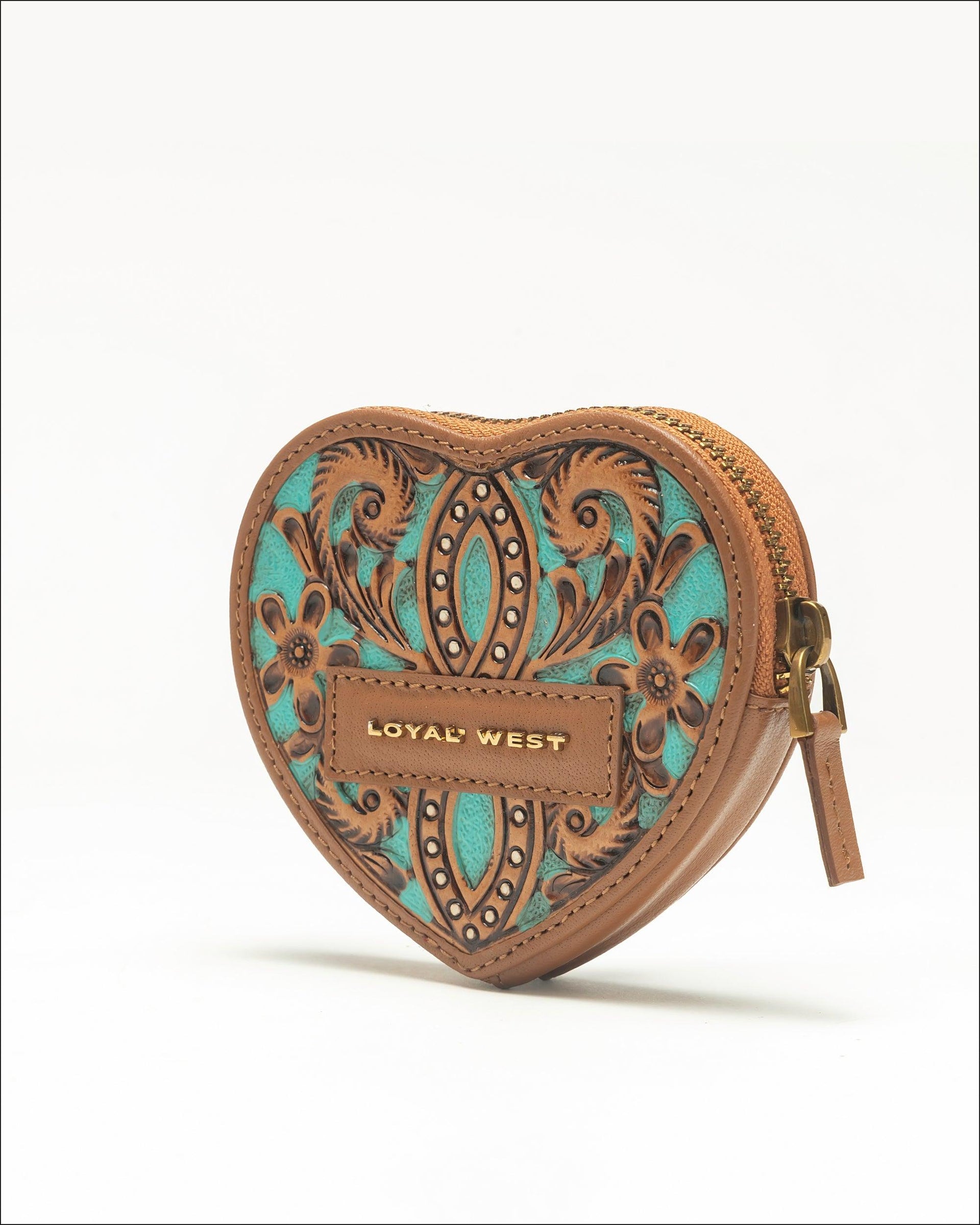 Loyal West Cupid Coin Pouch Handtooled Leather - Whiskey & Water
