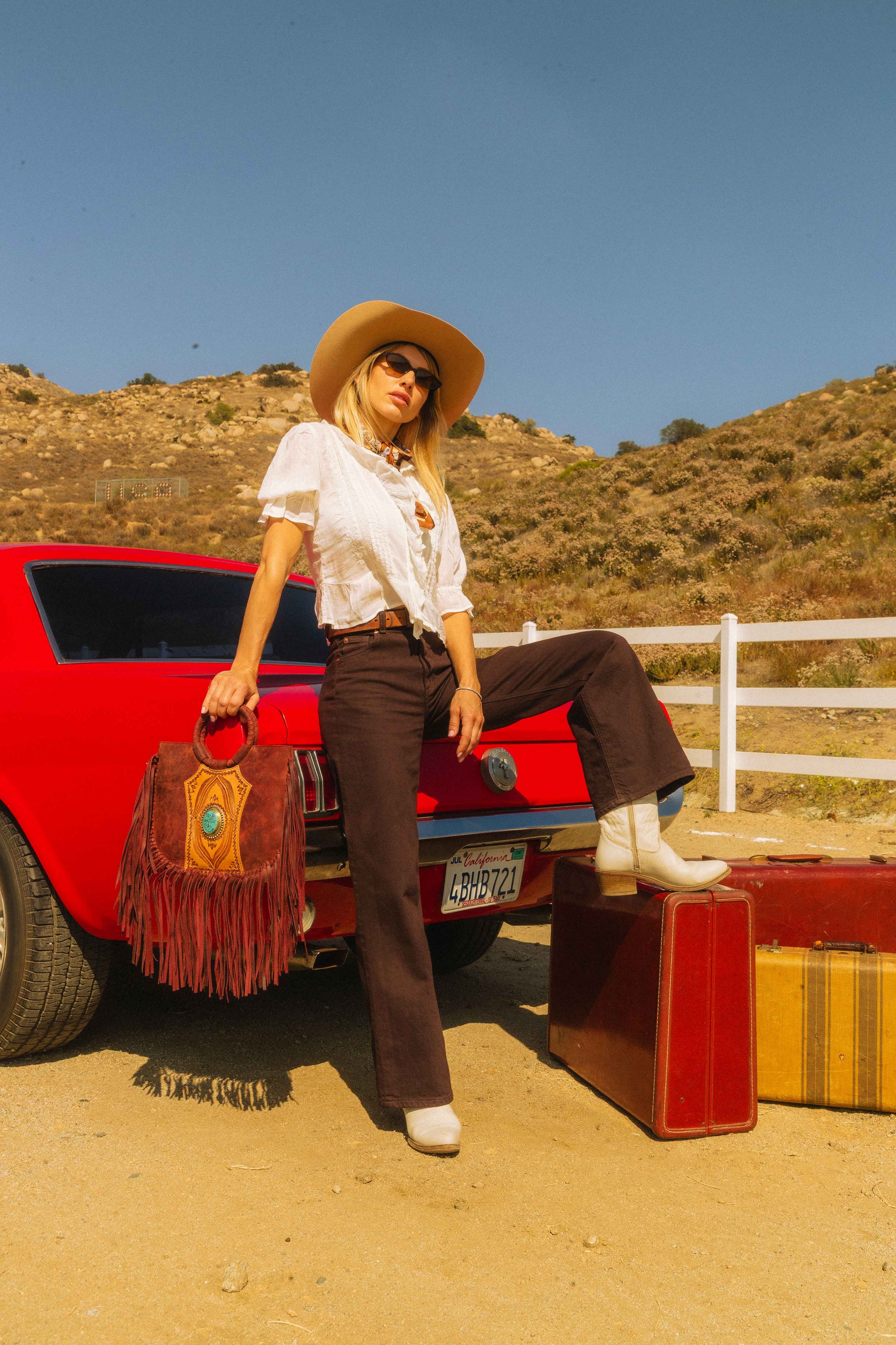 Sedona Tassle Bag - Oiled Ruby Leather
