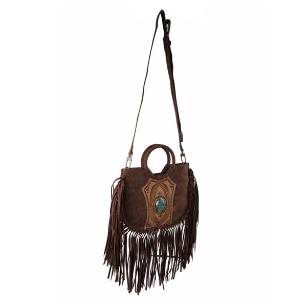 Sedona Tassle Bag - Oiled Ruby Leather