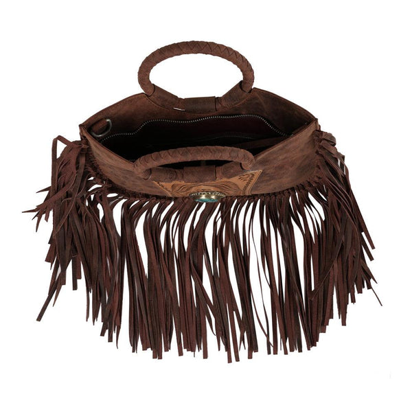 Sedona Tassle Bag - Oiled Ruby Leather