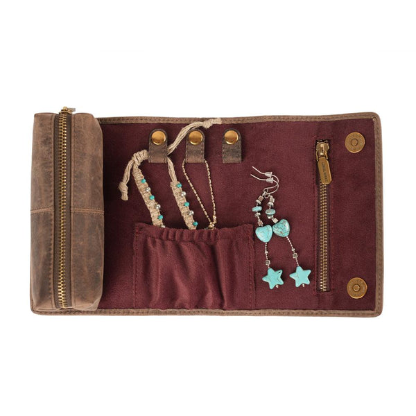 Canyon Jewellery Case - Black & White Cowhide