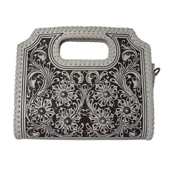 Handtooled Alma Medium Handbag - Ivory Dust