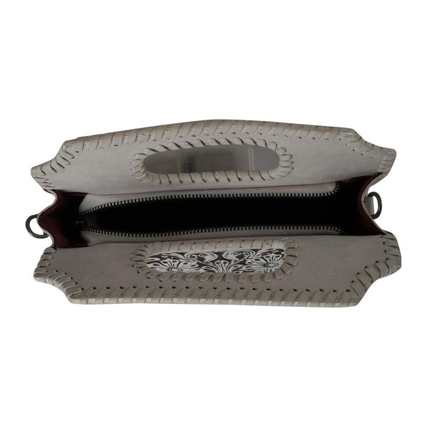 Handtooled Alma Medium Handbag - Ivory Dust