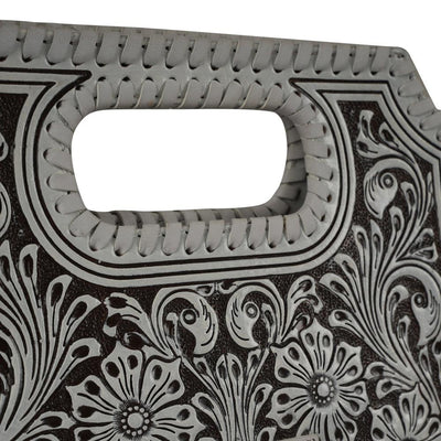Handtooled Alma Medium Handbag - Ivory Dust