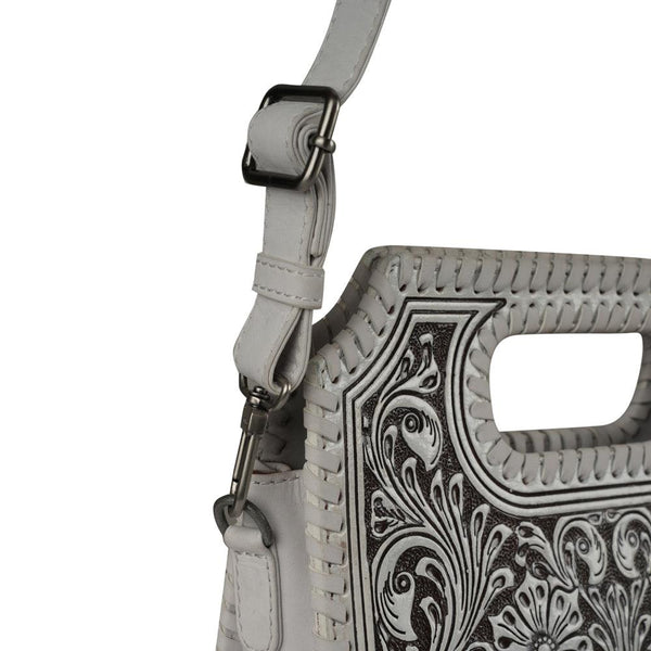Handtooled Alma Medium Handbag - Ivory Dust