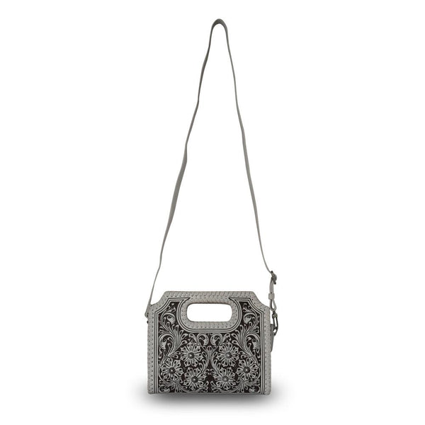 Handtooled Alma Medium Handbag - Ivory Dust